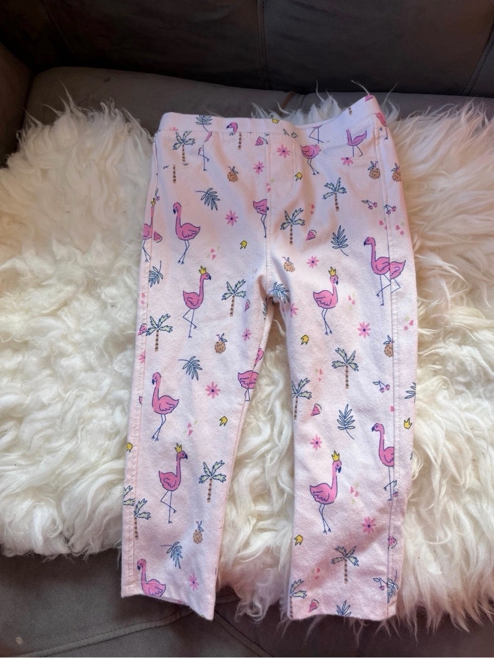 Kids Pink Flamingo Print Leggings